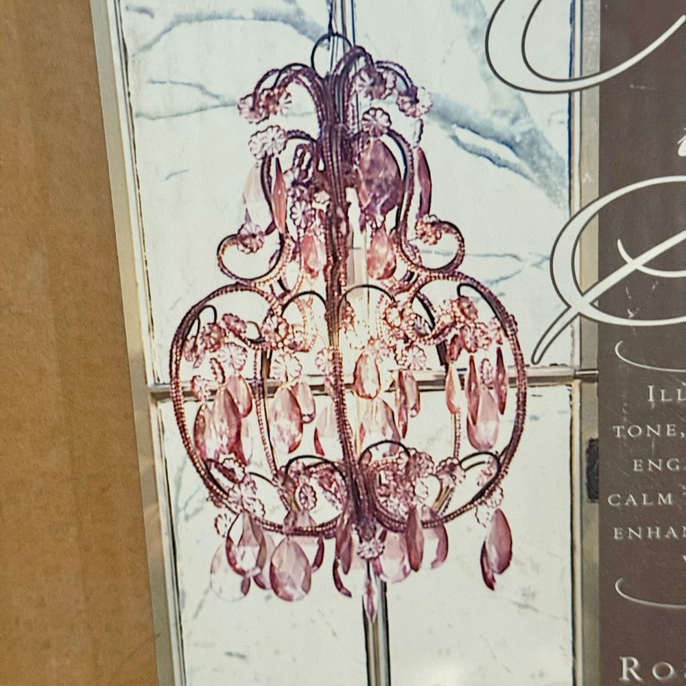 Elegant Pink Crystal Chandelier